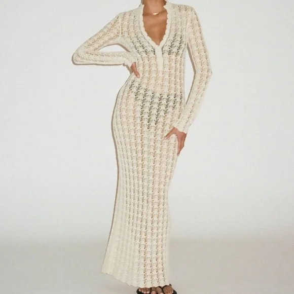 NWT RUMORED Ventura Crochet Maxi Dress - Picture 5 of 10